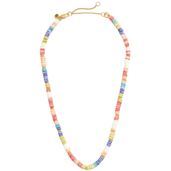 Madewell Jewelry - Madewell Puka Shell Necklace Multicolor Gold Plated Beaded Adjustable 16 - 19”